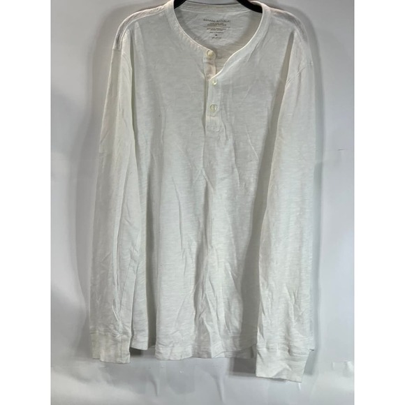 Banana Republic Other - BANANA REPUBLIC Men's White Organic Cotton Vintage Long Sleeve Henley Shirt SZ M